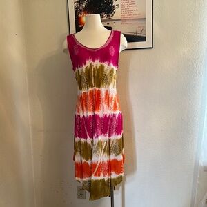 Colorful Tie-Dye Sleeveless Dress